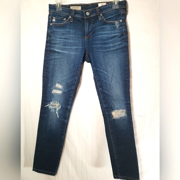 AG Adriano Goldschmied The Legging Ankle Dark Washed Blue Jeans Sz 25R - Picture 1 of 12